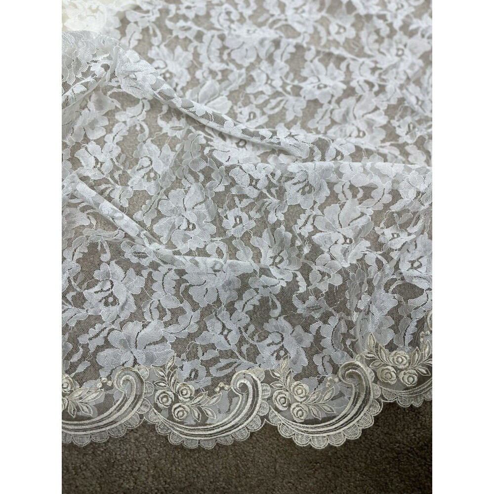 VTG Embroidered Wedding Gown Bridal Dress 10 Cathedral Train Heart back Korea - Picture 5 of 15